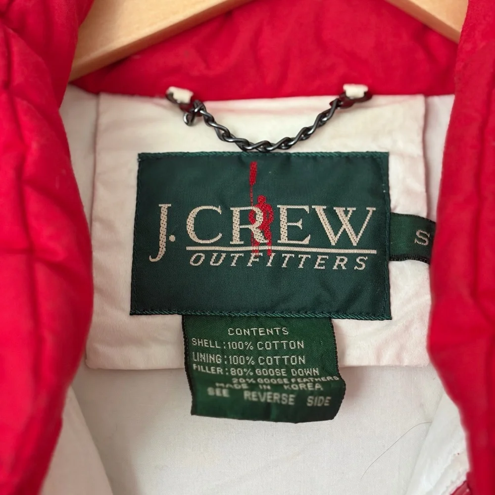 J. Crew Outfitters Vintage 90s Red Goose Down Cotton Puffer Vest | Men’s Small